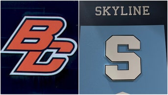 Side by side of logos of Byron Center High School and Ann Arbor Skyline High School