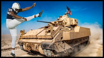 Penn State punter Gabriel Nwosu looks more like a defensive lineman