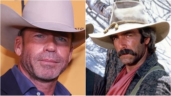 Taylor Sheridan, Sam Elliott. (Photo by Omar Vega/Getty Images and Photo by Silver Screen Collection/Getty Images)
