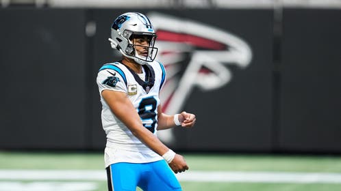 Carolina Panthers QB Bryce Young during a game against the Atlanta Falcons.