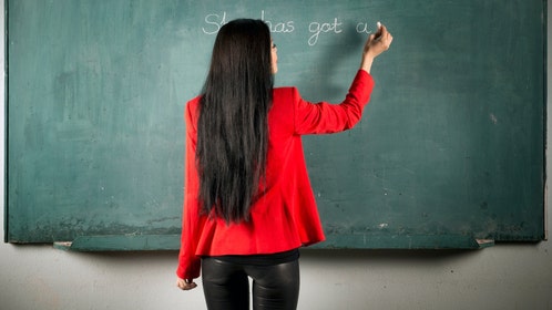 teacher pleather pants on tiktok