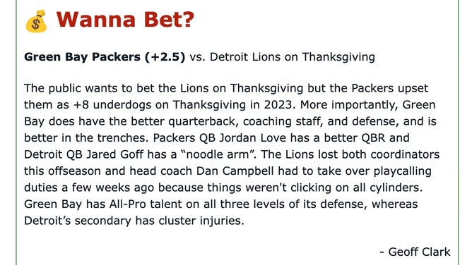 My analysis of the Green Bay Packers at Detroit Lions Thanksgiving 2025 in NFL Week 13 for the OutKick newsletter. 