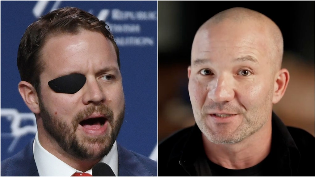 Shawn Ryan hits back at Dan Crenshaw lawsuit threat. (Photo by Ethan Miller/Getty Images and Shawn Ryan Show with permission)