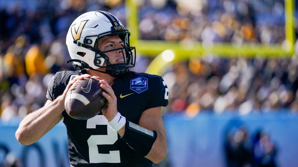 Diego Pavia, Vanderbilt quarterback against the Iowa Hawkeyes
