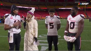 Sunday Night Football postgame interview with C.J. Stroud, Azeez Al-Shaair and Jalen Pitre (SNF screenshot)