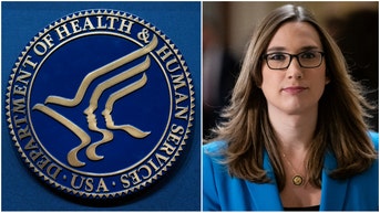 Side-by-side of Department of Heath and Human Services logo and Rep. Sarah McBride.