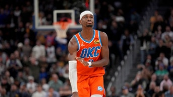 SGA of the Oklahoma City Thunder celabrating