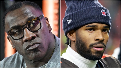 Shannon Sharpe suggested Shedeur Sanders shouldn't play for the Cleveland Browns in the final games of the season. Watch a video of his comments. (Photo by Frank Jansky/Icon Sportswire via Getty Images and Photo by Paras Griffin/Getty Images)