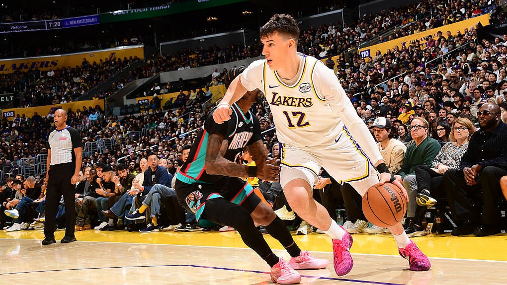 Jake LaRavia of the Los Angeles Lakers