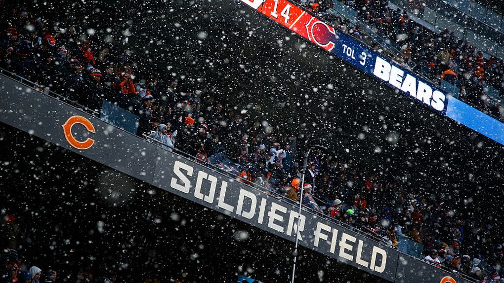 Snow at Soldier Field in Chicago