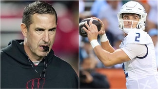 Has Wisconsin coach Luke Fickell's seat cooled after signing transfer quarterback Colton Joseph? Will the Badgers fire Fickell in 2026 or will he have a better season? (Photo by Isaiah Vazquez/Getty Images and Photo by John Fisher/Getty Images)