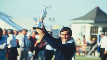 Seve Ballesteros holding the Claret Jug