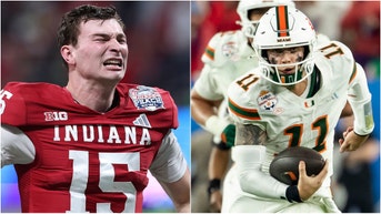 Indiana and Miami released awesome hype videos for the national title game. Watch the videos. What time is the game? What channel? (Photo by Kevin C. Cox/Getty Images and Photo by Steve Limentani/ISI Photos/ISI Photos via Getty Images)