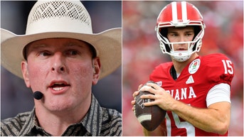 Pat McAfee cracked R-rated freedom erection comment during Rose Bowl broadcast. (Photo by Brian Rothmuller/Icon Sportswire via Getty Images and Photo by Joe Robbins/Icon Sportswire via Getty Images)