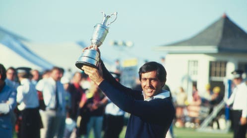 Seve Ballesteros holding the Claret Jug