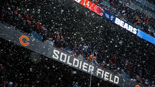 Snow at Soldier Field in Chicago