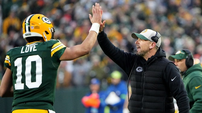 Green Bay Packers QB Jordan Love and head coach Matt LaFleur form one of the best quarterback-coach combos in the NFL playoffs. (Photo credit: Mark Hoffman/Milwaukee Journal Sentinel-USA TODAY NETWORK)
