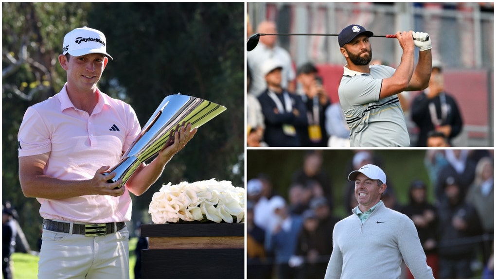 Jacob Bridgeman, Jon Rahm and Rory McIlroy Golf
