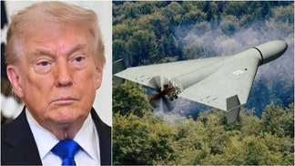 Donald Trump, attack drones (Photo by SAUL LOEB / AFP via Getty Images and Getty Images Creatives)