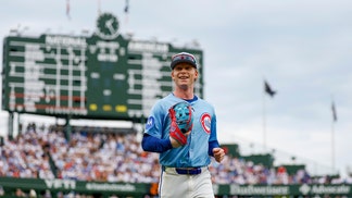 Pete Crow-Armstrong leaving the field