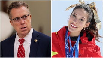 Side-by-side of Rep. Andy Ogles and Olympic skier Eileen Gu.