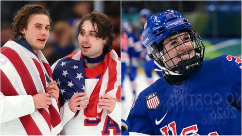 Abby Murphy defends USA men's hockey team after Trump call. (Photo by Gregory Shamus/Getty Images and Photo by Piero CRUCIATTI / AFP via Getty Images)