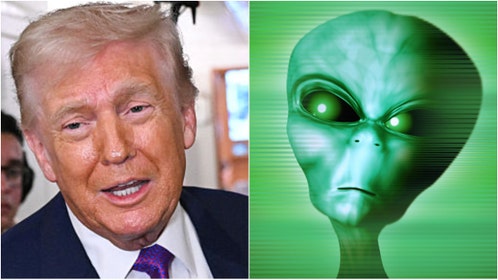 Donald Trump vows to release UFO files. (Photo by SAUL LOEB / AFP via Getty Images and Getty Images Creatives)