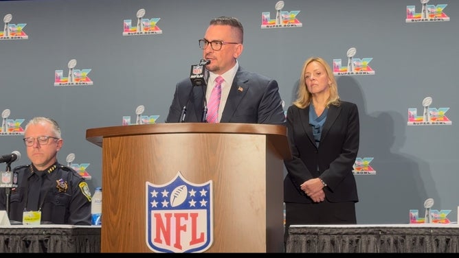 DHS Supervisory Special Agent Jeffrey Brannigan at the Super Bowl LX Security press conference