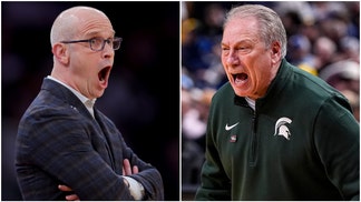 Side by side of Michigan State head coach Tom Izzo and UConn head coach Dan Hurley.