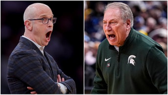 Side by side of Michigan State head coach Tom Izzo and UConn head coach Dan Hurley.