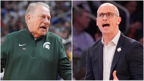 Side by side of Michigan State head coach Tom Izzo and UConn head coach Dan Hurley. 
