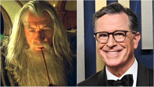 Stephen Colbert is developing a Lord of the Rings movie. (Photo by Michael Buckner/Variety via Getty Images and Photo by New Line/WireImage via. Getty Images)