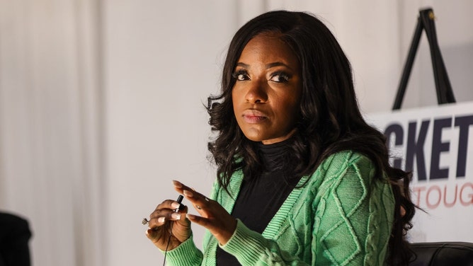 U.S. Rep. Jasmine Crockett (D-TX) campaigns in Lubbock at the HideAway Event Center.