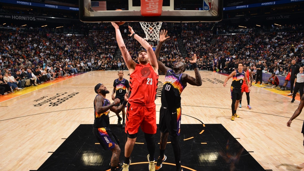 The Portland Trail Blazers play the Phoenix Suns Tuesday in the 2026 NBA Play-In Tournament with the winner clinching a postseason berth. (Photo credit: Barry Gossage/NBAE via Getty Images)