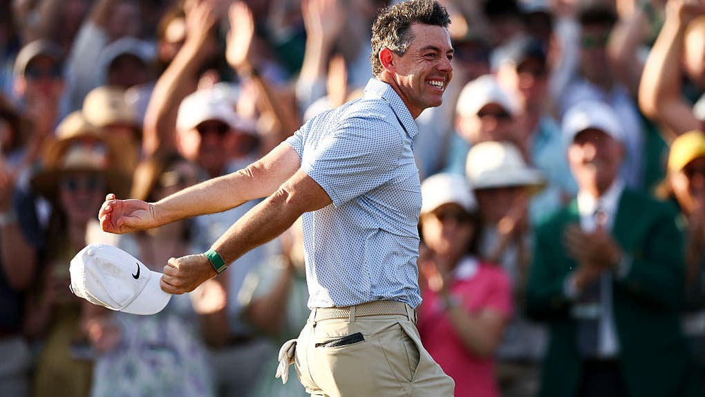 rory mcilroy celebrates winning the 2026 masters