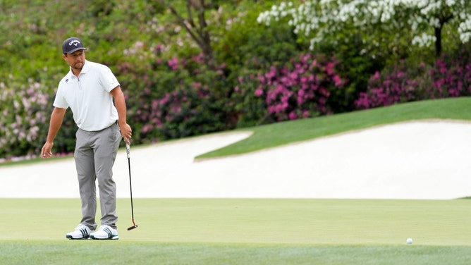 Xander Schauffele putts during a practice round for the 2026 Masters at Augusta National Golf Club in Georgia. (Photo Credit: Katie Goodale-Imagn Images)